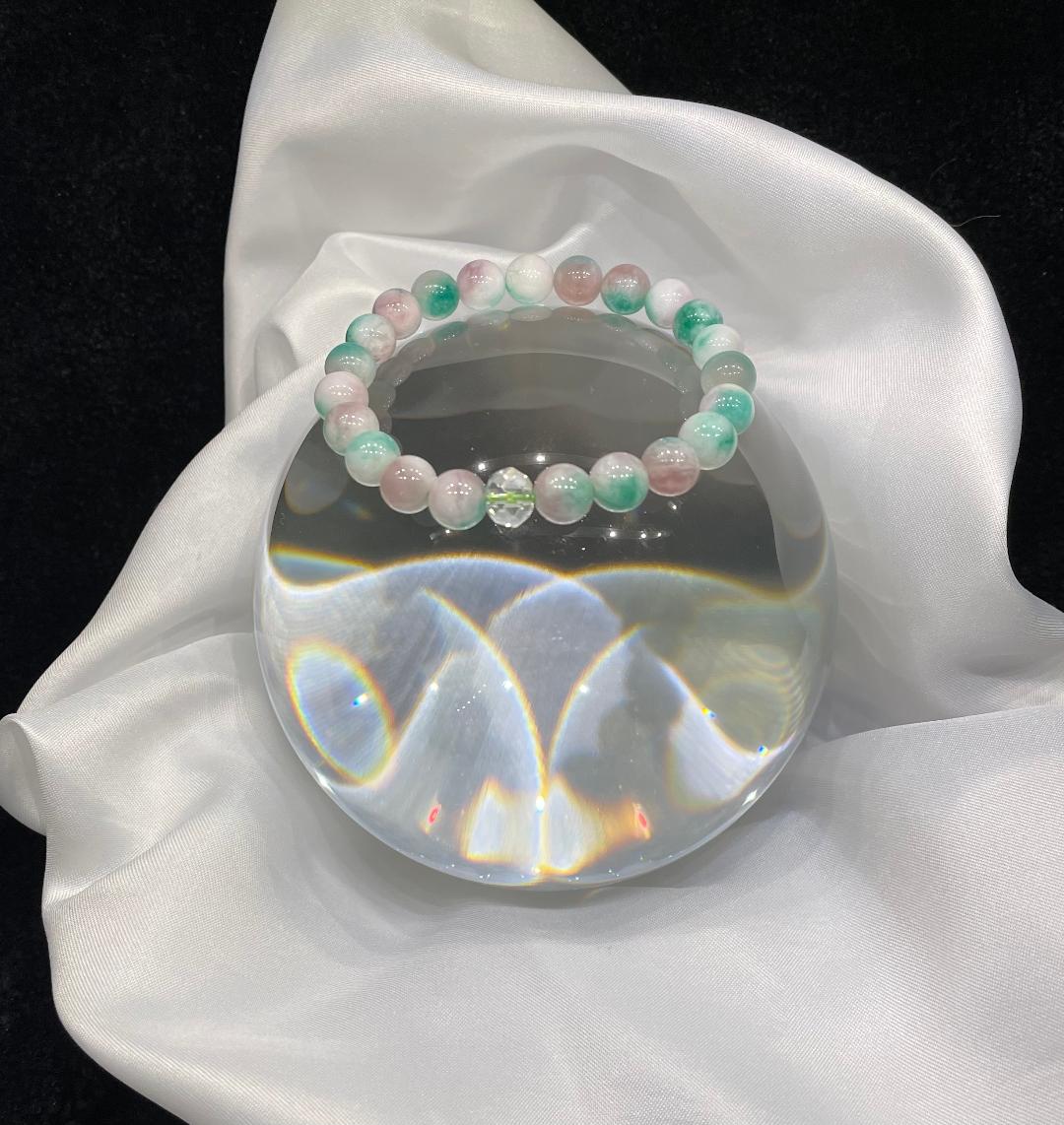 Multi-Coloured Purple & Green Jade