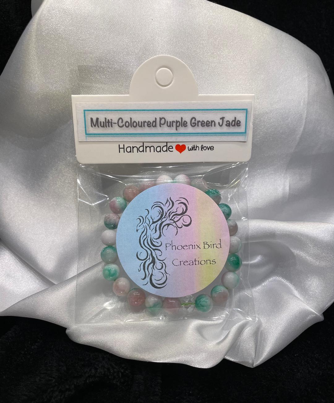 Multi-Coloured Purple & Green Jade